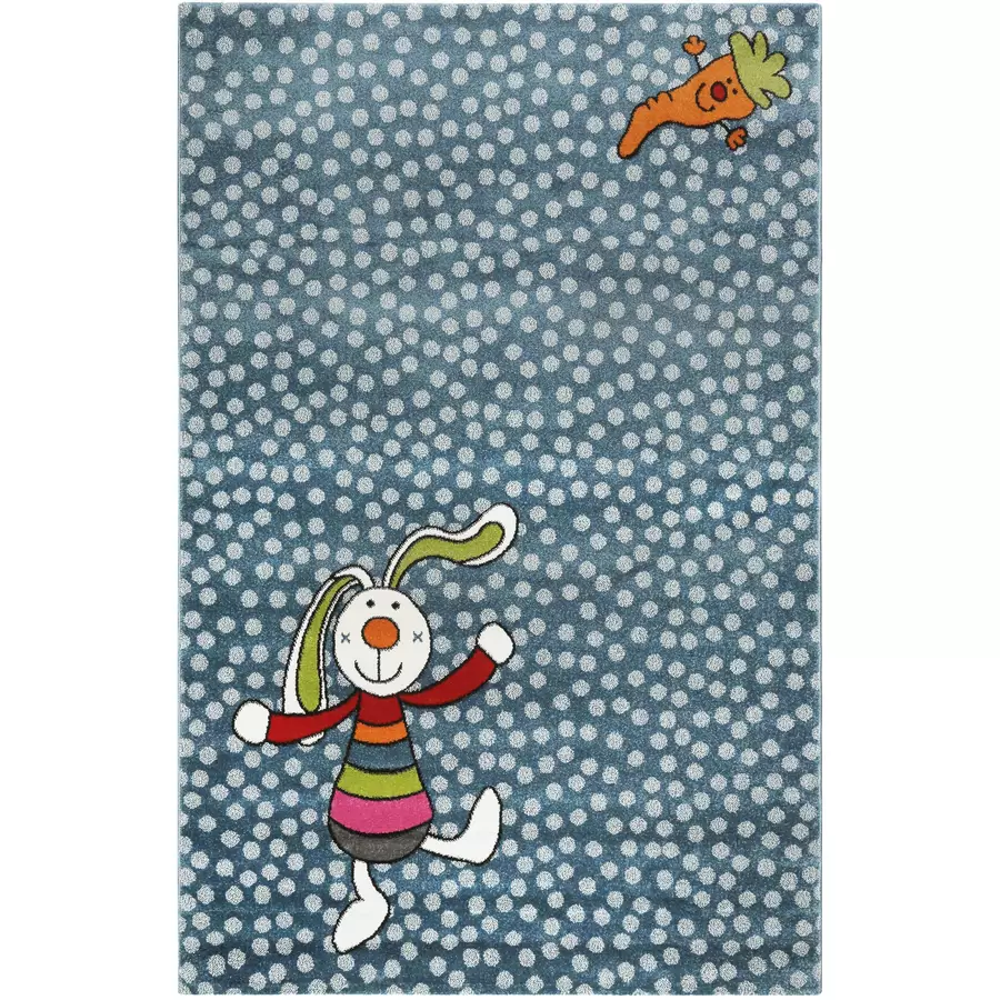 Sigikid Kinderteppich Rainbow Rabbit blau