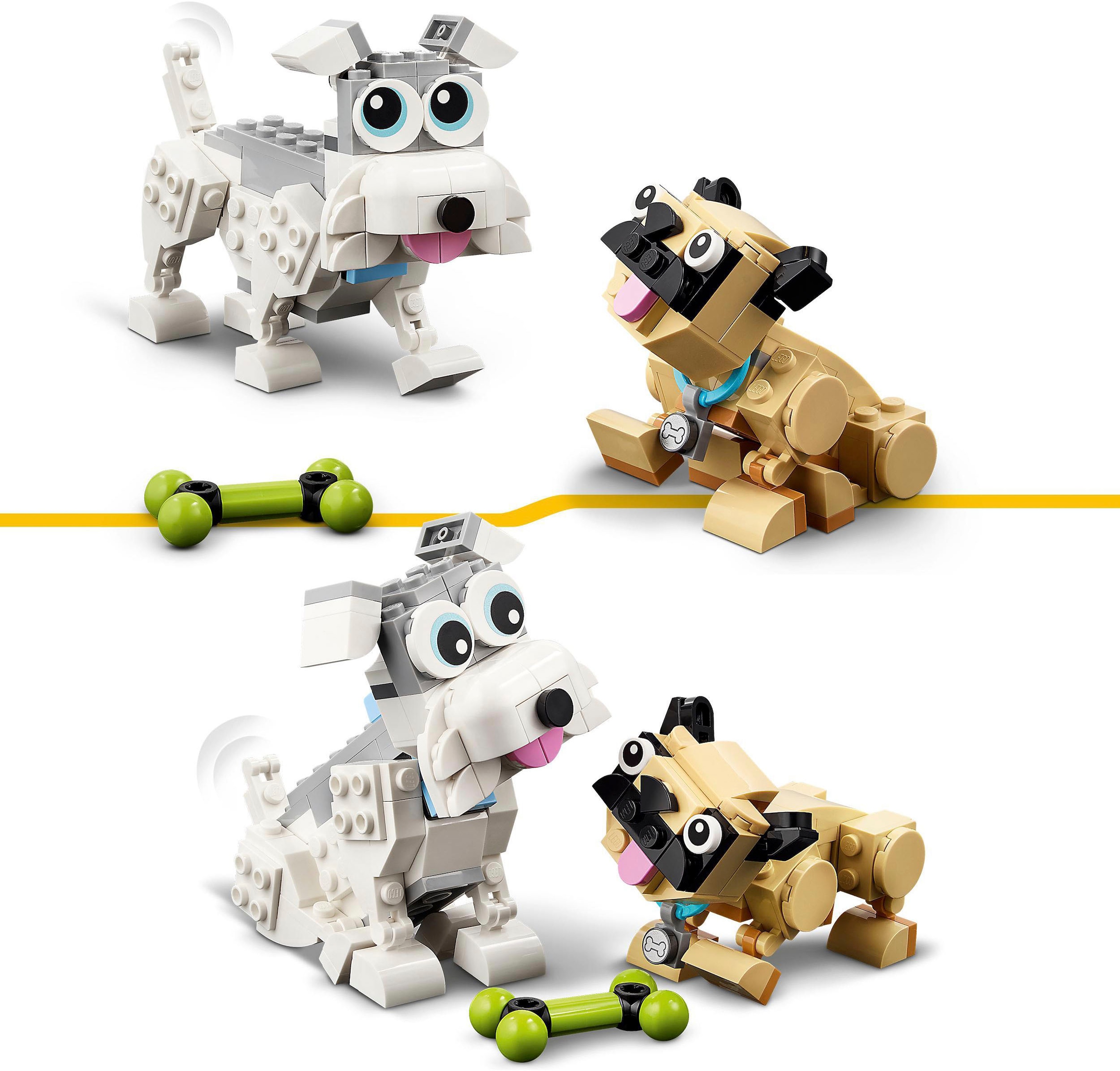 LEGO® Konstruktionsspielsteine »Niedliche Hunde (31137), LEGO® Creator 3in1«