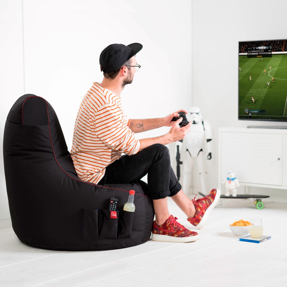Gaming Sitzsack Bundle Classic - Fabric Crimson Thunder (Schwarz/Rot)