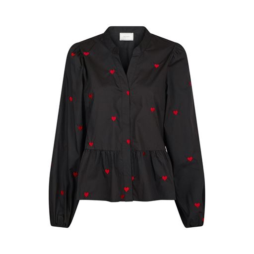 Neo Noir Savoy Hearts Bluse, Black, 38