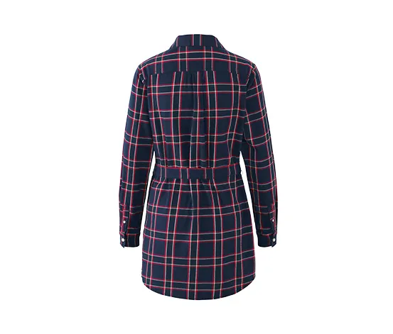 Karierte Longbluse aus Baumwoll-Flanell