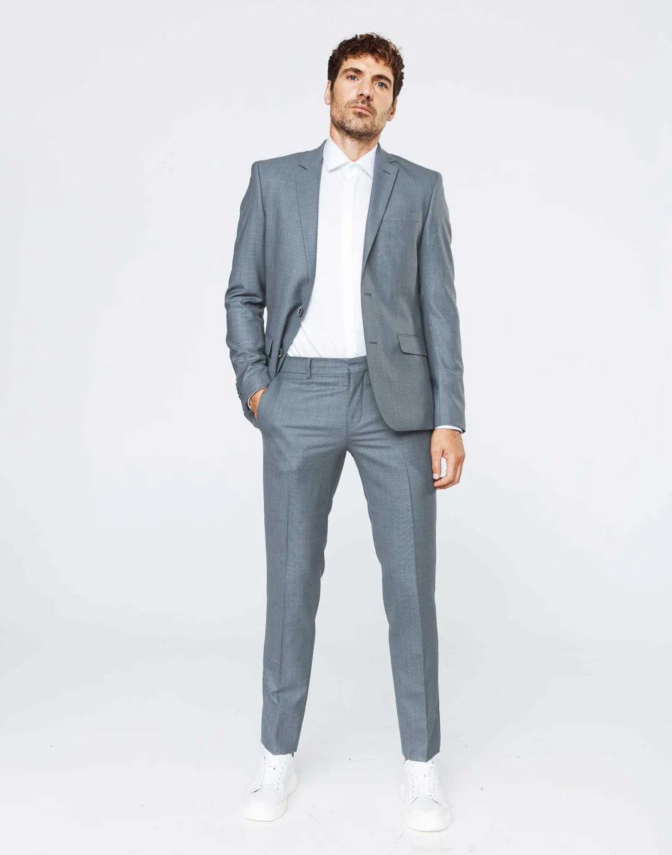 Costume gris clair 100% laine