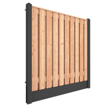 Hout beton schutting Douglas hout antraciet per meter