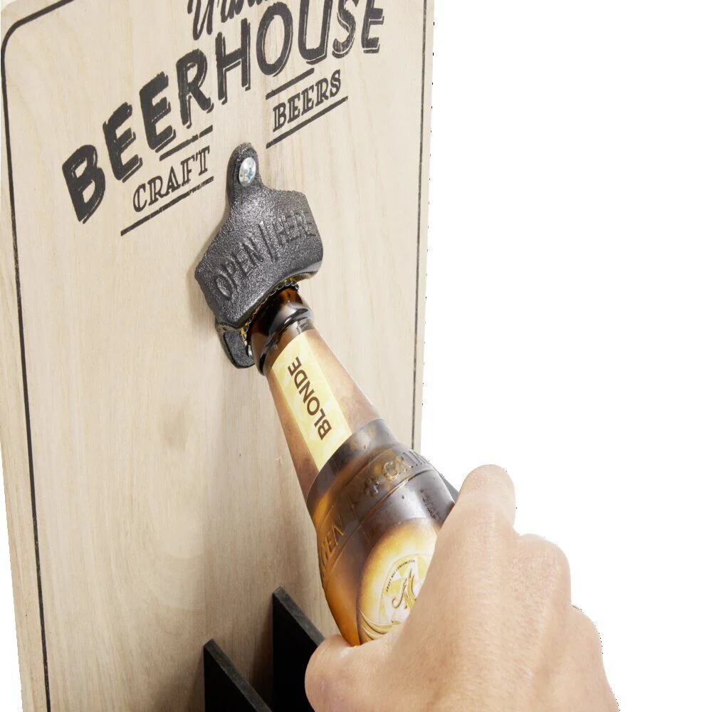 Verre à bière 50cl x2 avec support décapsuleur et 2 sous-verres