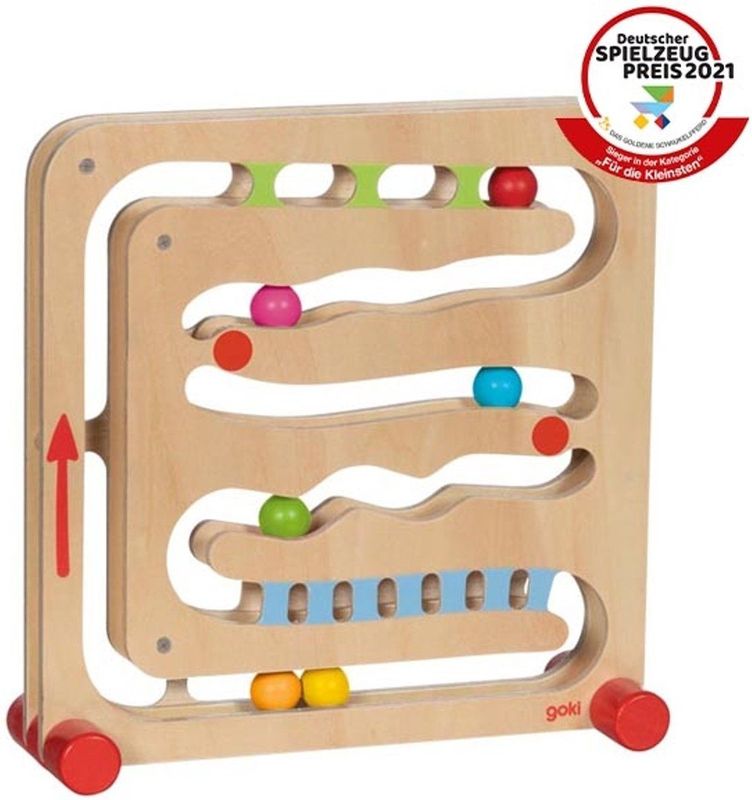Goki - Houten Ballenbaan - Hout - Inclusief 6 Ballen