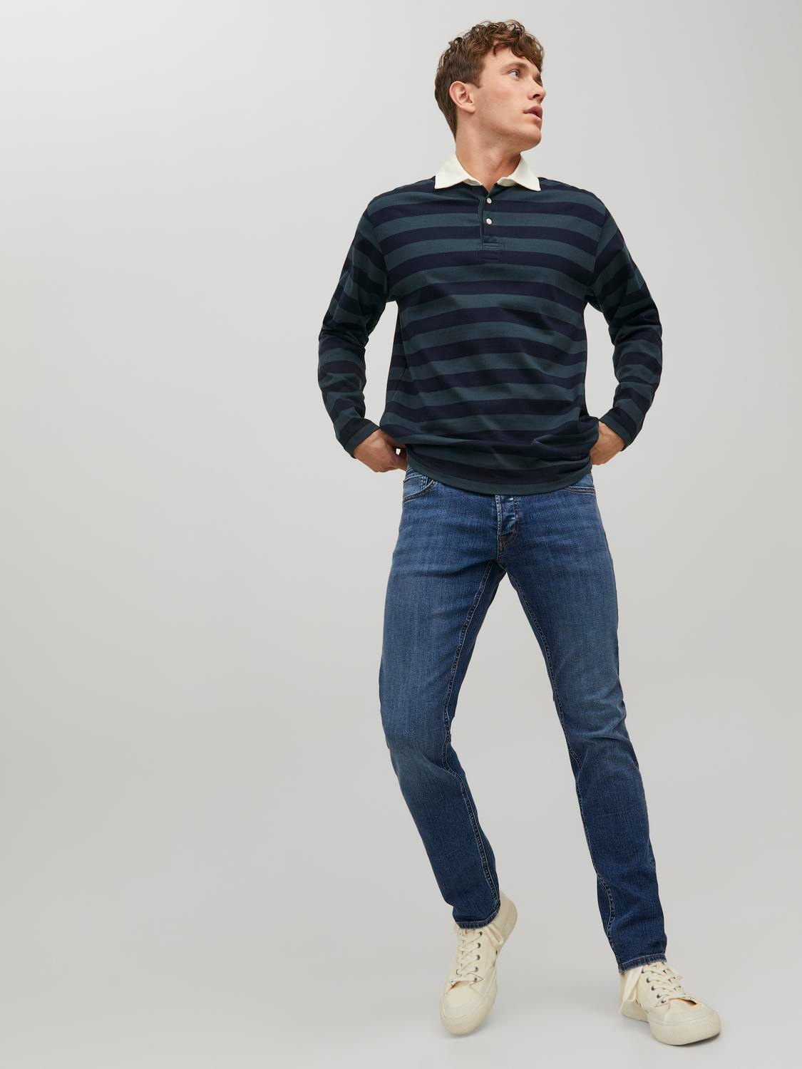 Jack & Jones Slim-fit-Jeans »JJIGLENN – Jeans mit Stretch und figurbetonter Silhouette«, Used, modisch, slim fit, Denim/Jeans
