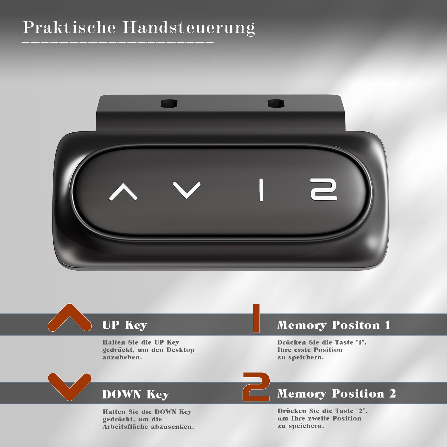 Flamaker Höhenverstellbarer Schreibtisch, Elektrischer Schreibtisch Höhenverstellbar für Steh-Sitz, Computertisch mit Memory-Funktion, Stabiler Tisch Standing Desk, Bürotisch,180 x 80 cm,Weißlich