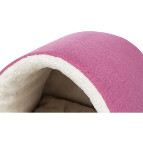 Protetor de cama em forma de caverna Trixie, nas cores fúcsia e bege, para gatos.