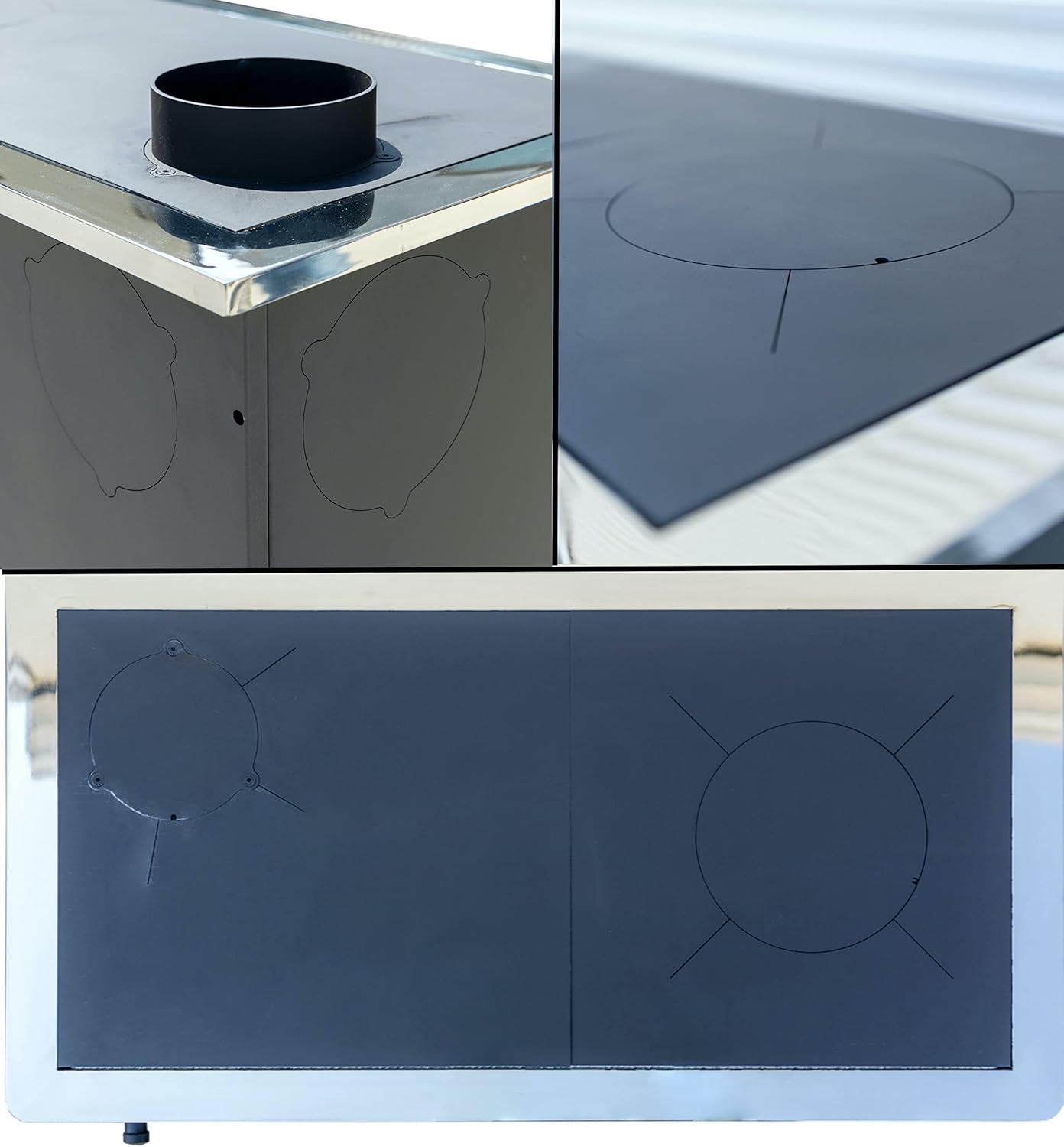 EEK A Kaminofen mit Backfach und Herdplatte ABC Concept 2 Air Links Mehrfachbelegung Holzofen 11,6 kW Kamin Ofen Holz Werkstattofen Schwedenofen Hüttenofen Heizofen Holzofen