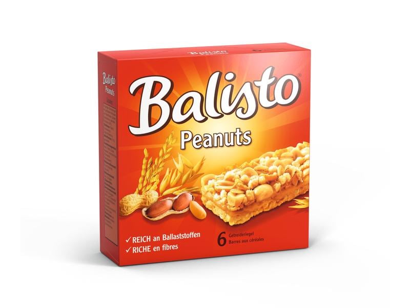 Balisto Riegel Peanuts 6 Stück Reichhaltiger Getreideriegel mit Erdnüssen