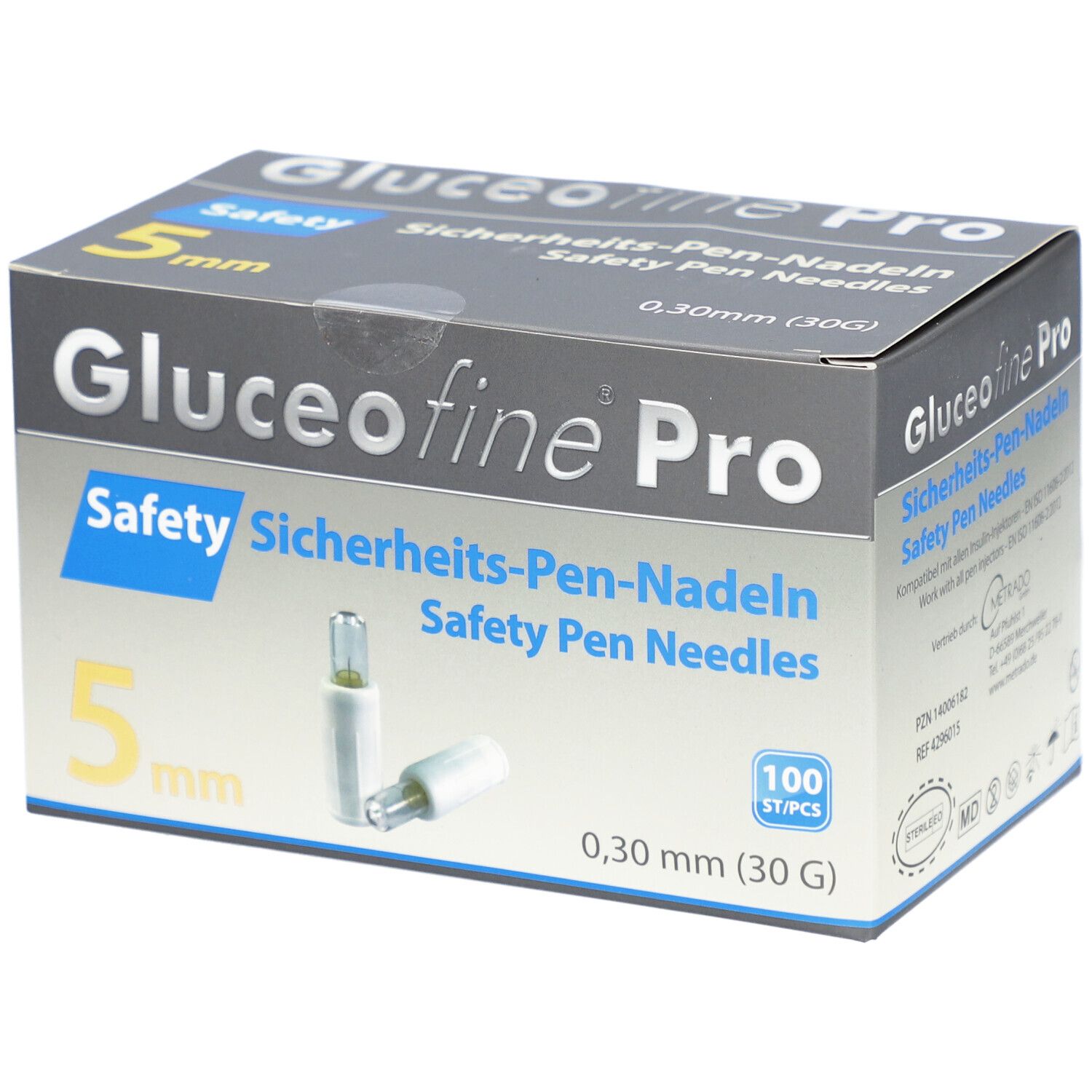 Gluceofine® Pro Safety Pen-Nadeln 30 G, 0,30 x 5 mm