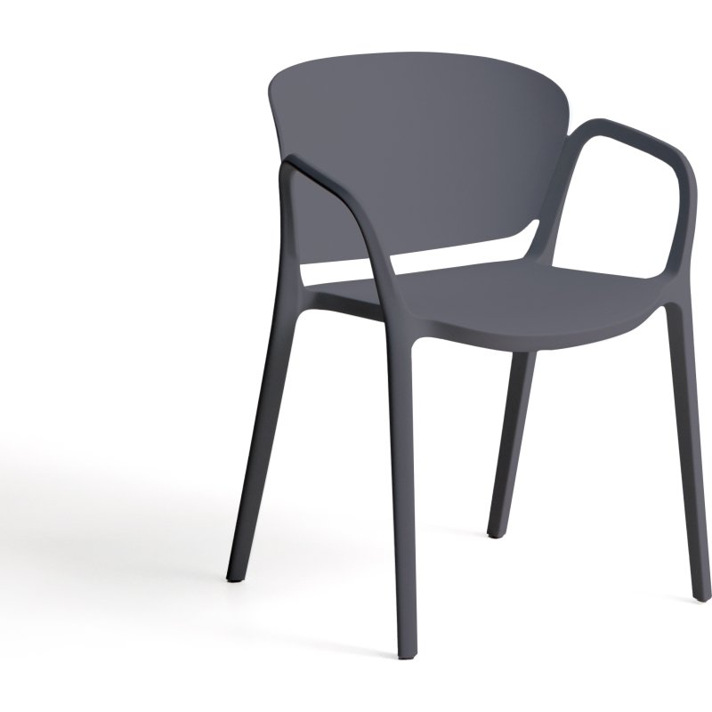 Chaise empilable d’extérieur Ania gris foncé