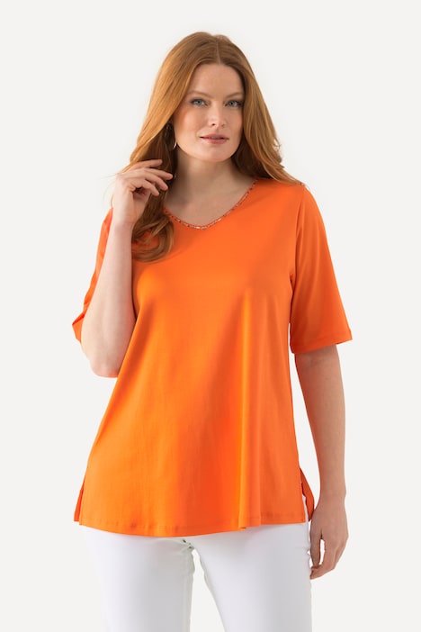 T-Shirt, A-Linie, V-Ausschnitt, Halbarm, Pima Cotton