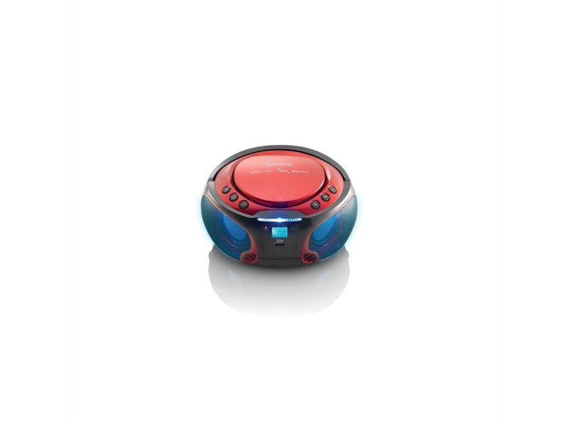 Lenco Radio/CD-Player SCD-550 Rot Boombox mit Bluetooth und USB