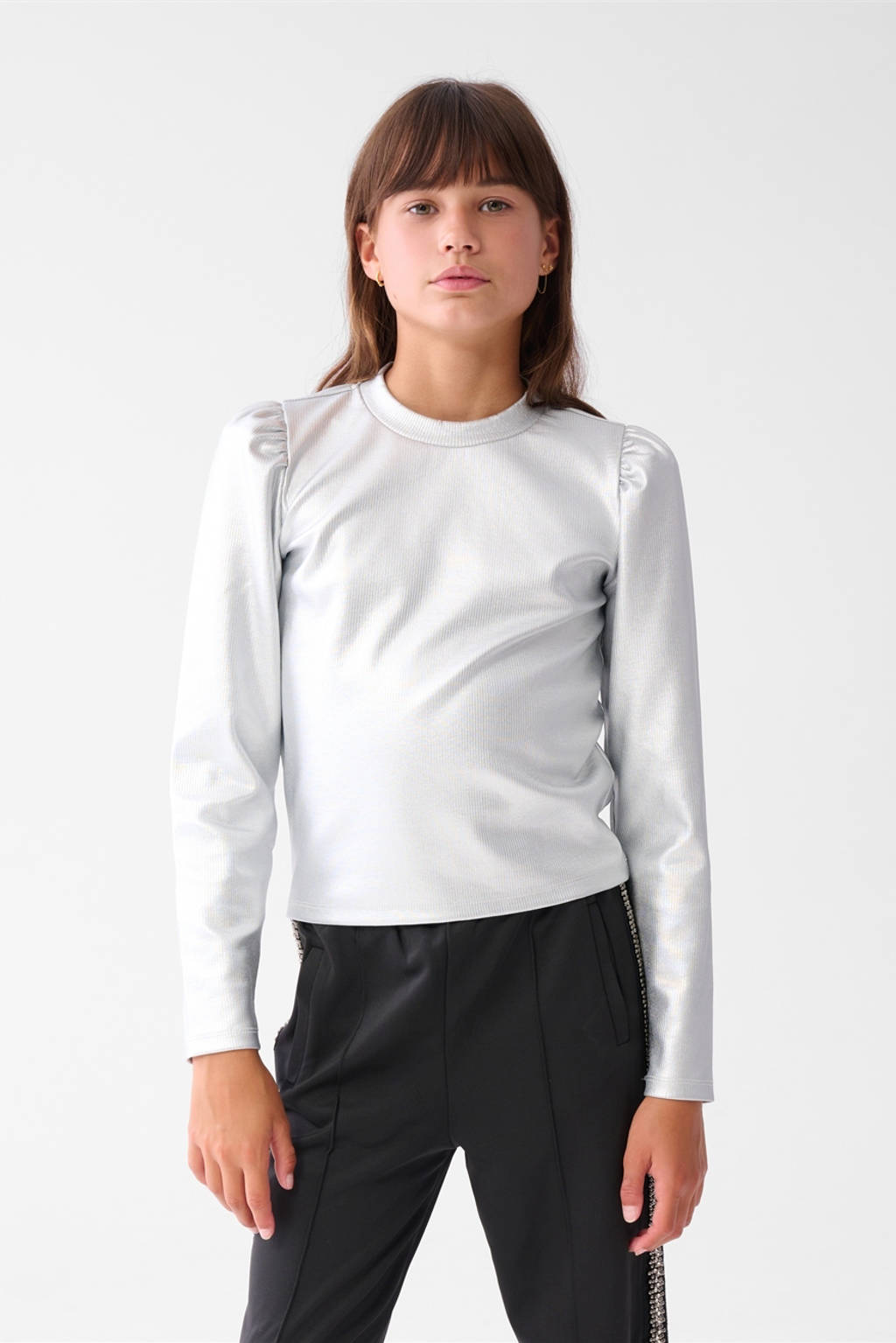 Shoeby glitter top zilver glitter