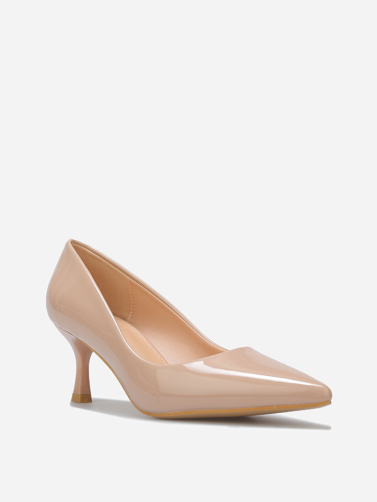 Escarpins pointus à petit talon- Beige