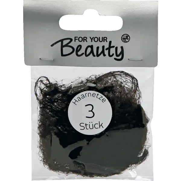 FOR YOUR BEAUTY HAARNETZ SORTIERT 3-TEILIG