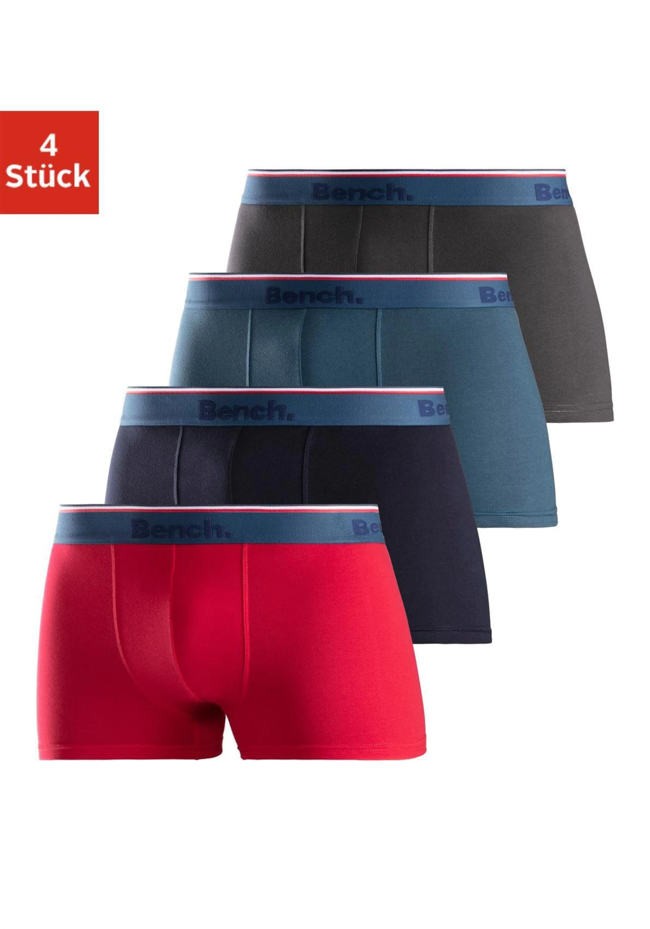 Bench. Boxer in rot, blau, anthrazit, schwarz