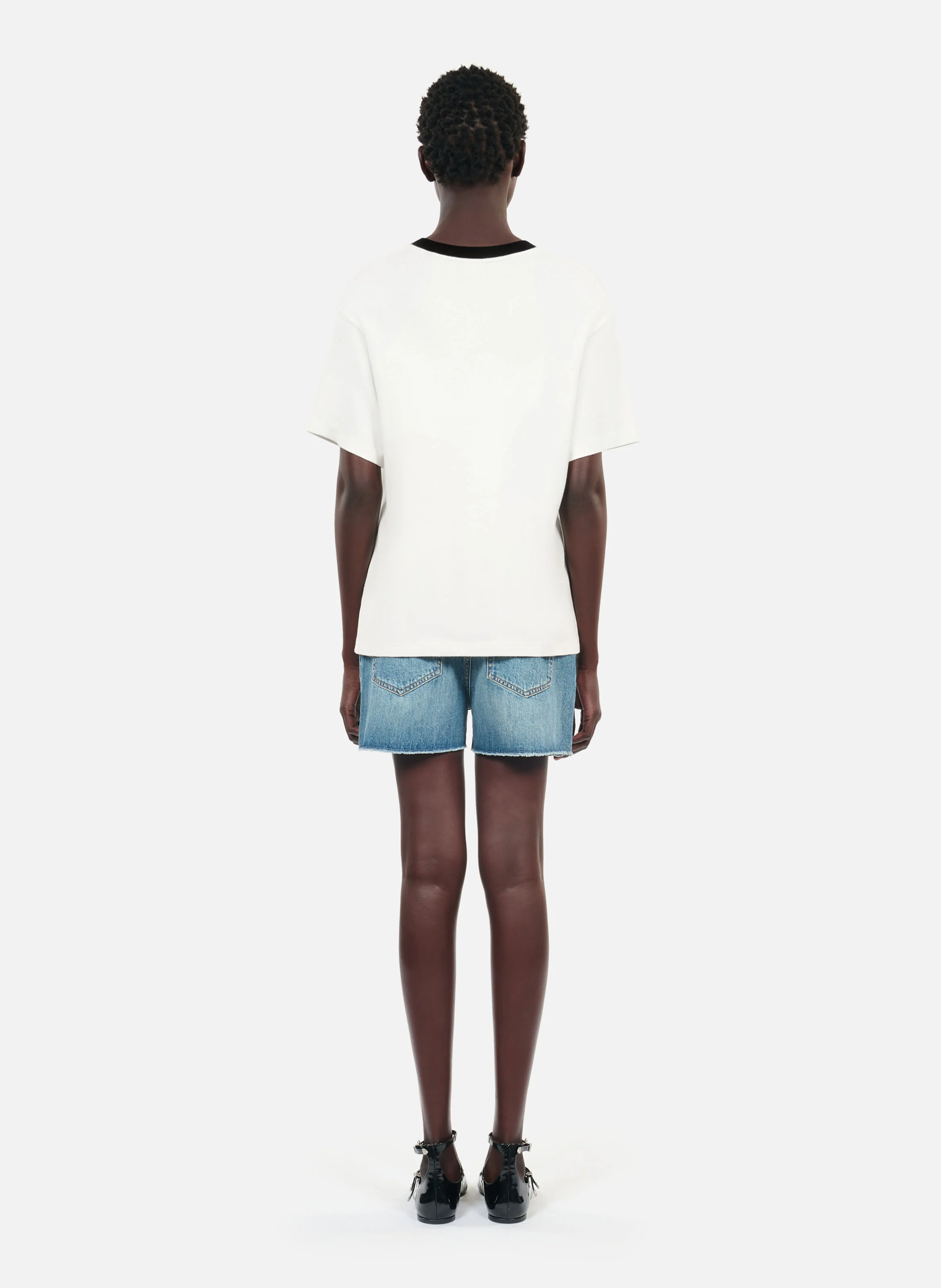 Tee-shirt col rond en coton | Blanc