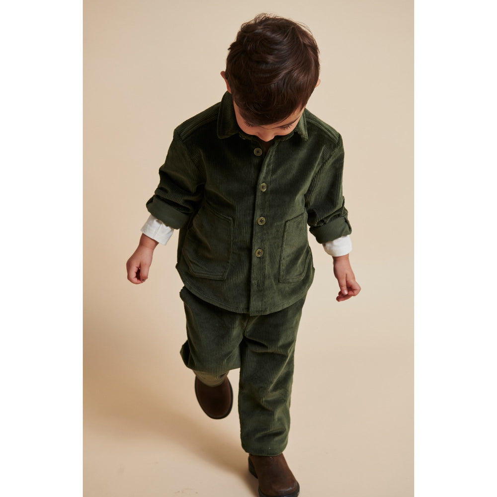 Køb COPENHAGEN COLORS Dk Green Corduroy Overshirt