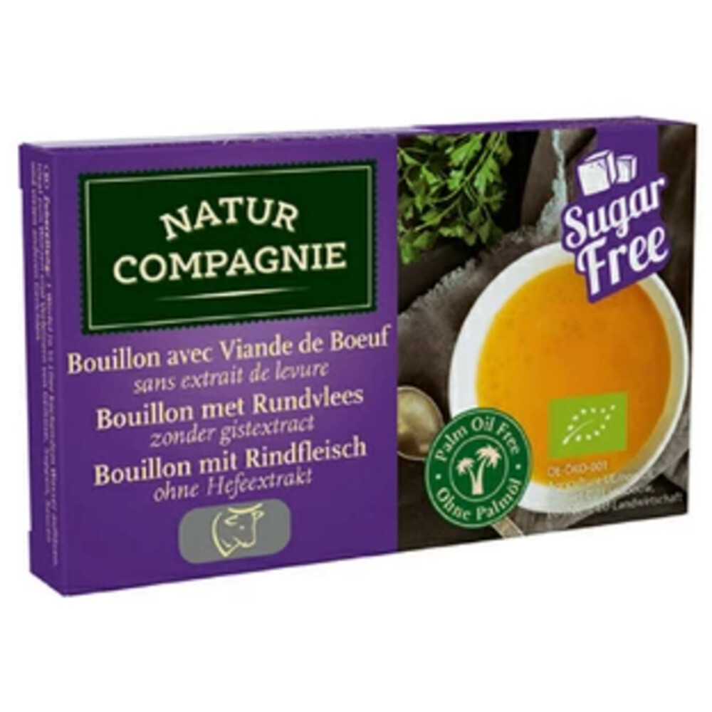 12x Natur Compagnie Runderbouillon Glutenvrij Bio 8 stuks