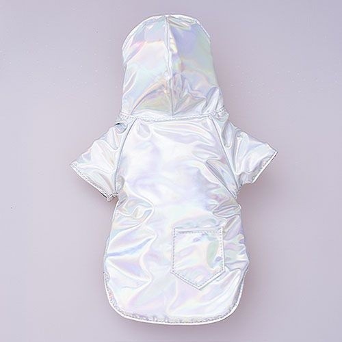 Capa de chuva acolchoada Cuca para cães, branca