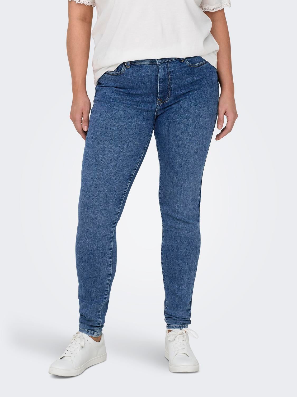 CARPOWER Mittlere Taille Skinny Fit Jeans Medium Blue Denim