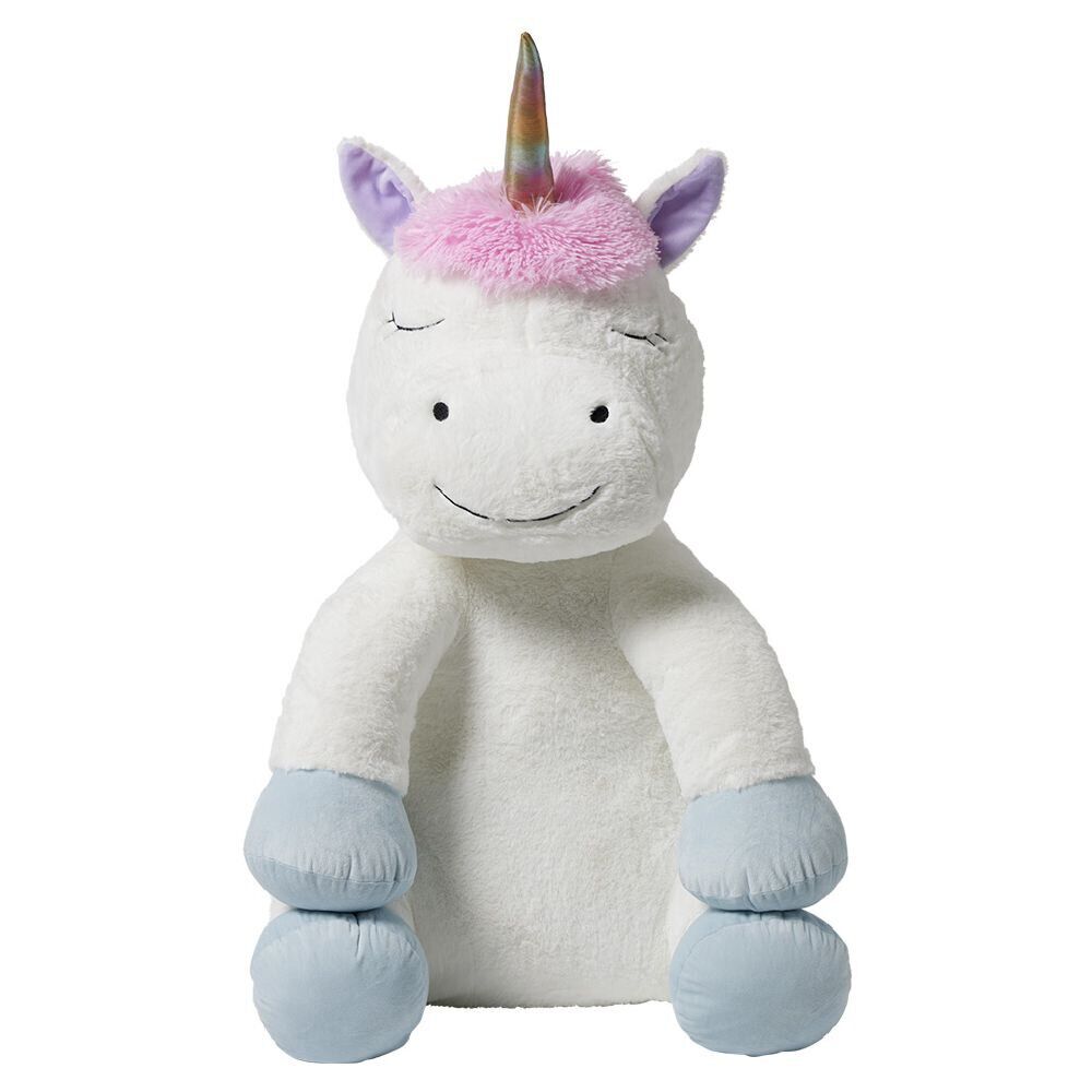 Peluche licorne polyester 80x65x65cm blanc