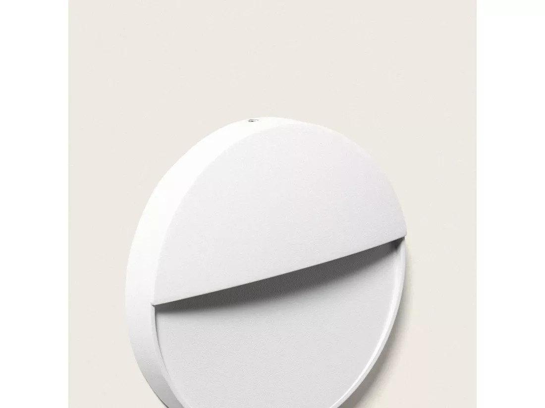 Applique Murale Extérieure LED 3W CCT Seleccionable en Saillie Ronde Jade Blanc
