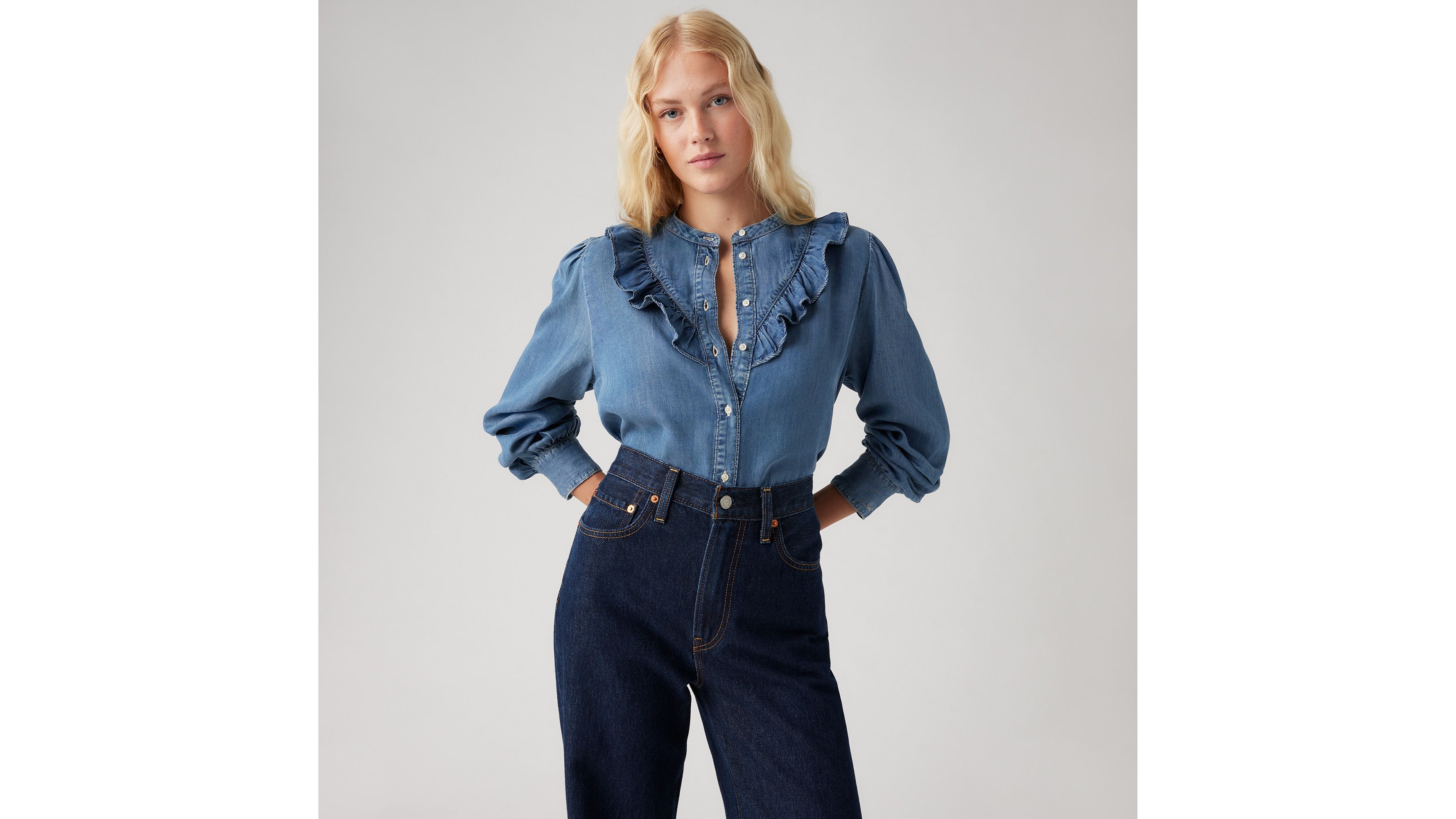 Blouse Carinna Lightweight - In Patches 2 - Bleu