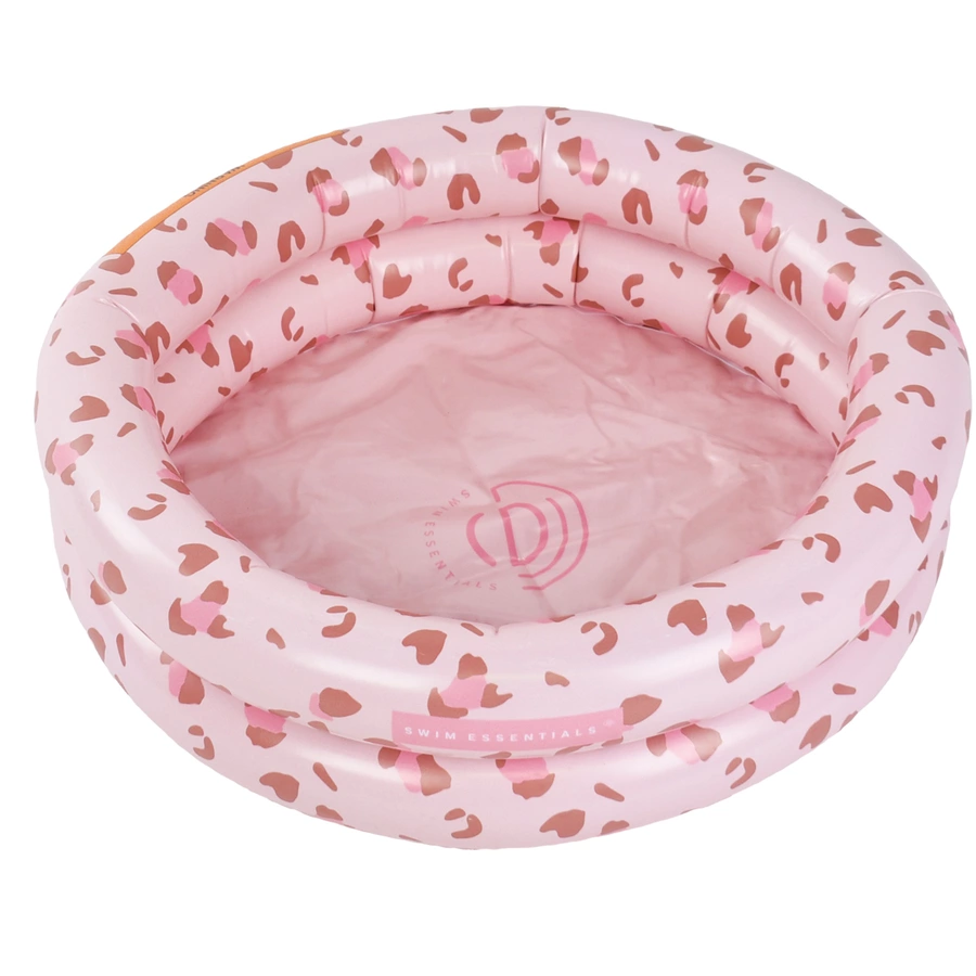 Swim Essentials Printed Baby Pool Old Pink Leopard 60 cm 2 rings