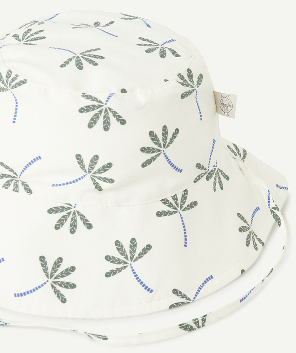 LASSIGBOB ANTI-UV BÉBÉ GARÇON RÉVERSIBLE BLANC AVEC IMPRIMÉ PALMIER