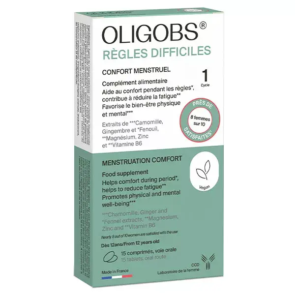 Oligobs Règles Difficiles Boîte 1 cycle 15 comprimés sécables