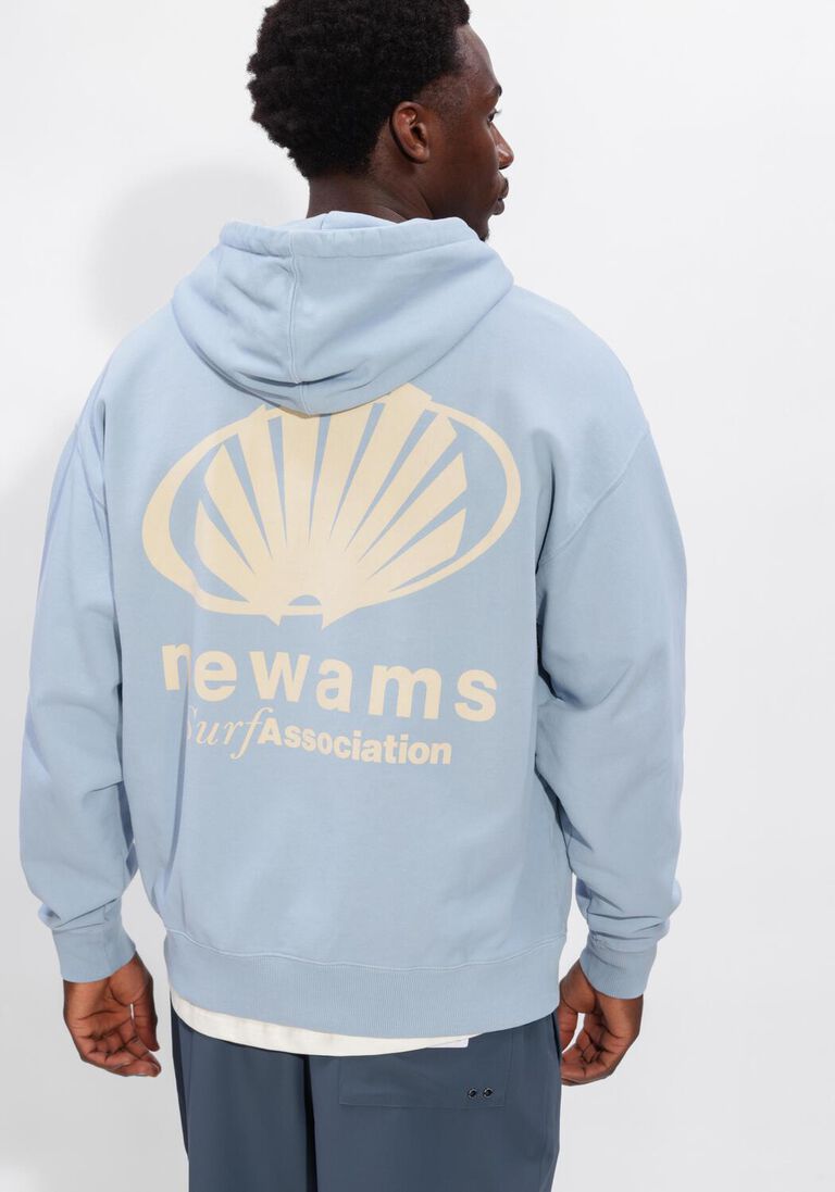 lichtblauwe new amsterdam surf association sweater corporate logo hoodie baby blue