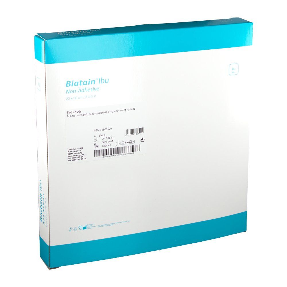 BIATAIN® Ibu Schaumverband mit Ibuprofen nicht-haftend 20 x 20 cm