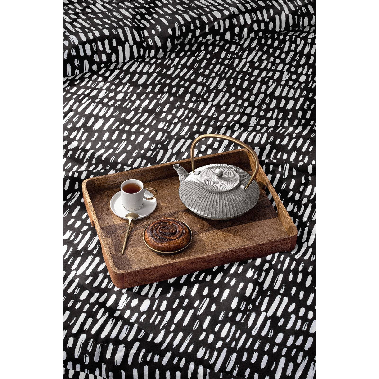Bettwäsche mit Allover-Print 200x210 2x65x65 Bettanzug Fra