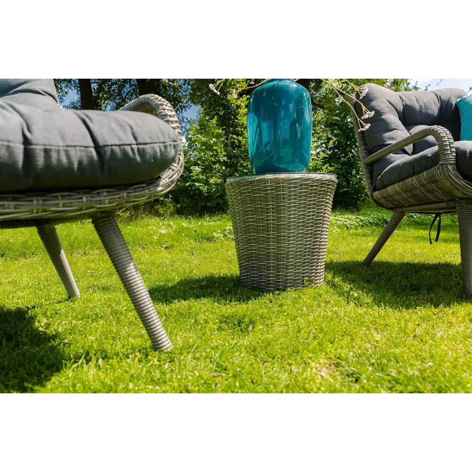 Bistroset 2 personen Wicker Grijs Garden Collections Dover