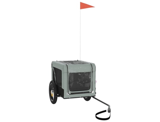 VIDAXL - Remorque de vélo pour chien gris et noir tissu oxford et fer