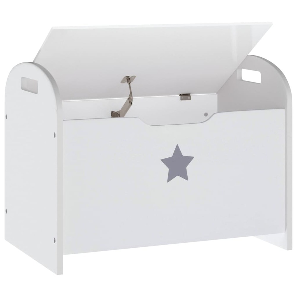 Banc de rangement pour enfants blanc 62x40x46,5 cm mdf
