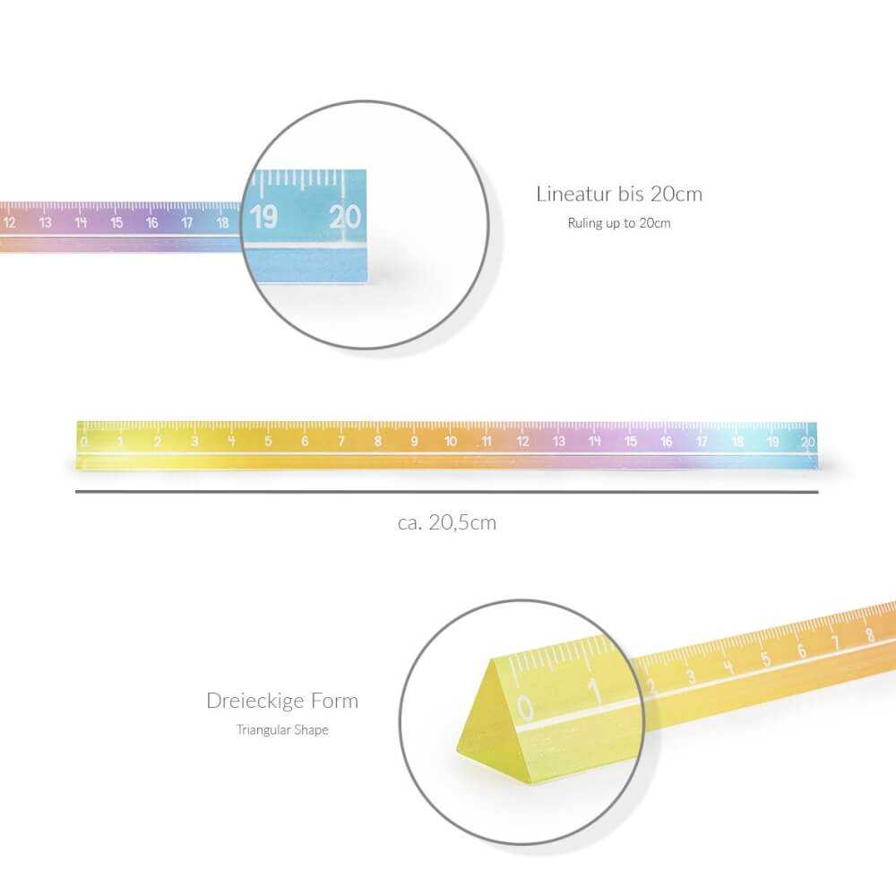 Lineal 20cm Good Feelings Regenbogen