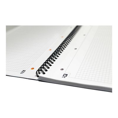 Oxford Notebook - Cahier à spirale A4 (21x29,7 cm) - 160 pages - petits carreaux (5x5 mm) - perforé