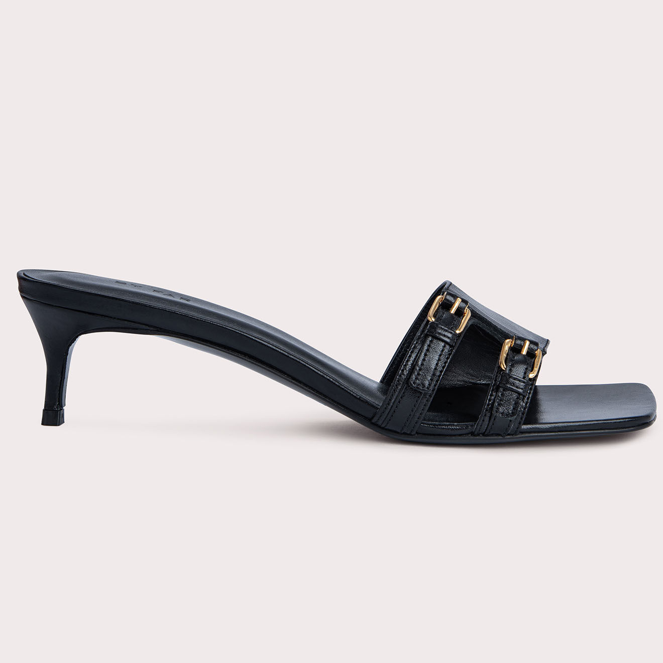 By Far Mules en Cuir Roni noires - Talon 5 cm