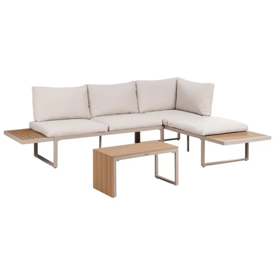 PIENZA - Loungeset voor 4 - Lichtbruin/Beige - Kunsthout