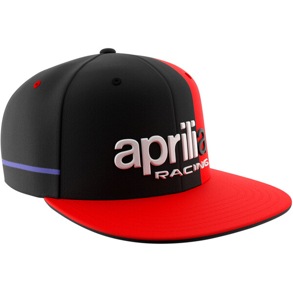 Ixon - Casquette Flat Aprilia 23 Noir / Rouge fluo