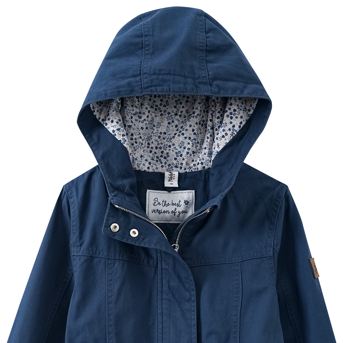 Mädchen Parka mit Kapuze dunkelblau