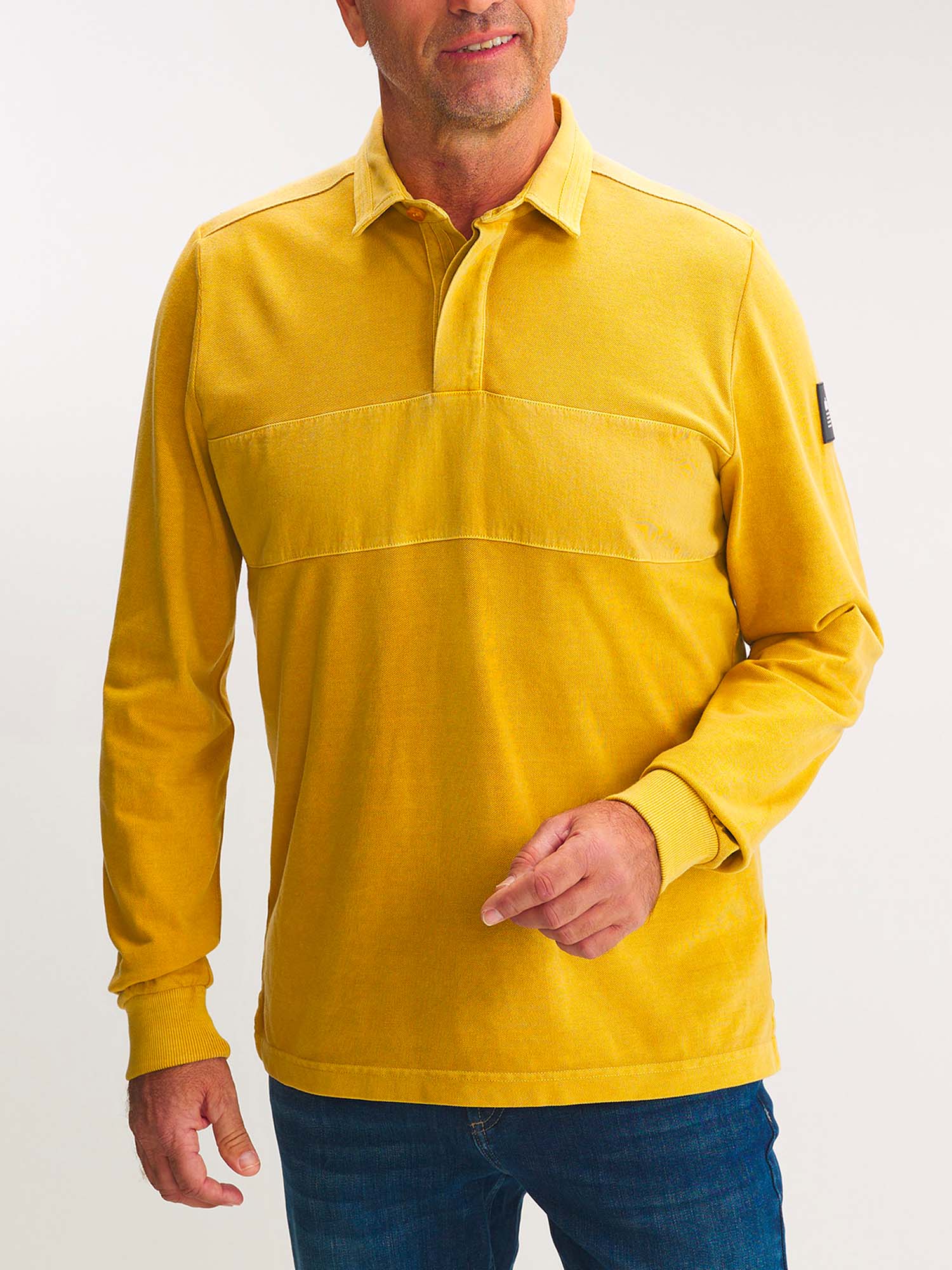Polo Homme Manches Longues Jaune