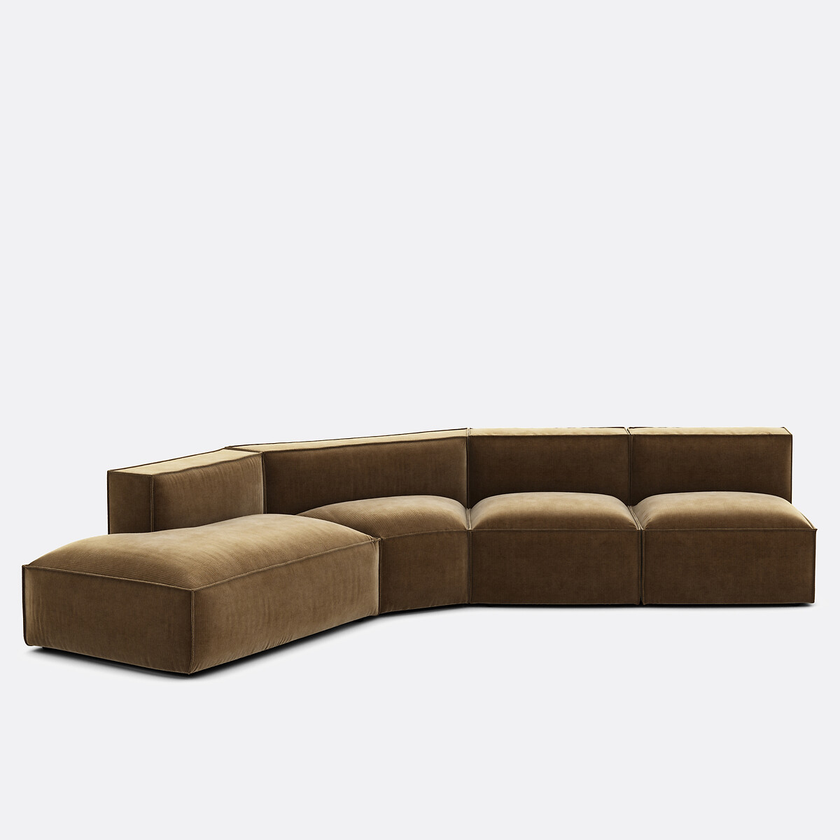 LA REDOUTE INTERIEURS<br>Sofá de 4 peças esquerdo veludo Vintage Seven