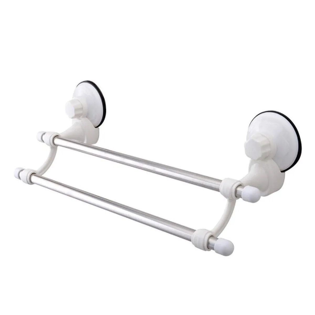 Universal Double barre de porte-serviettes ABS blanc