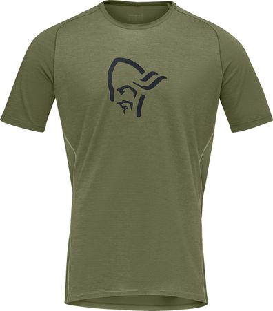 FJØRÅ  WOOL SS Herren-Merino-Kurzarmshirt  olive night  XL