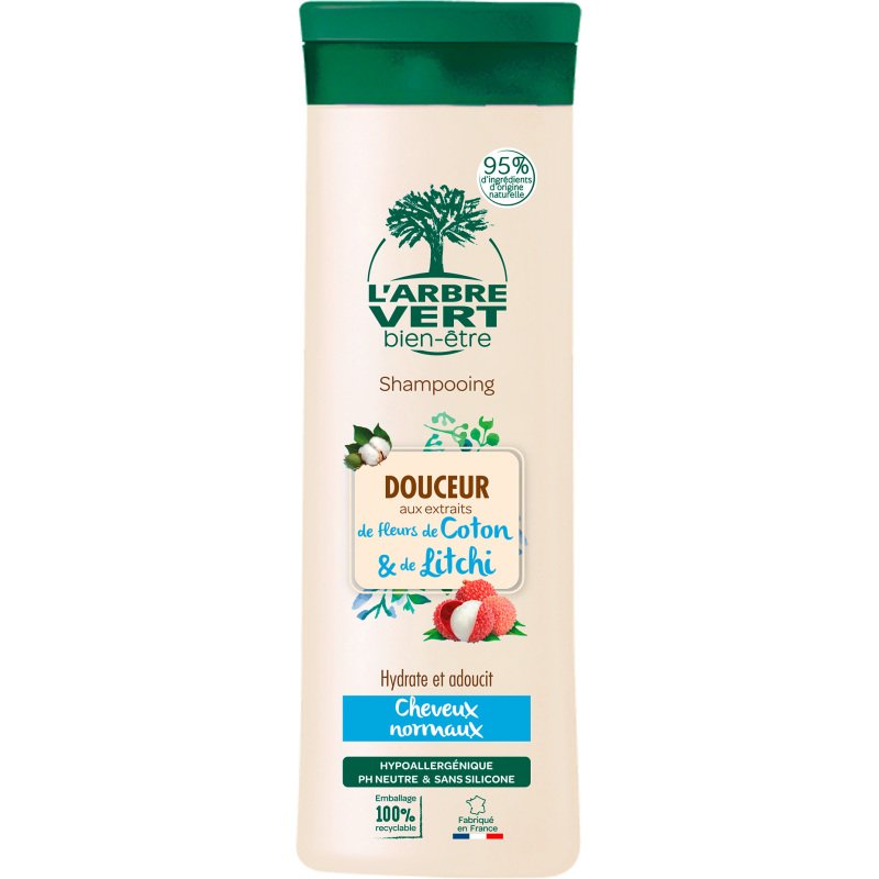 Shampooing l'Arbre Vert douceur Litchi et Fleur de coton 250 ml